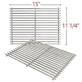 SHINESTAR 7521 Cooking Grates for Weber Spirit E210, Genesis Silver A, Spirit 500, 15 inch Stainless Steel Grill Grates for Weber Old Spirit 200 Series Grill, Set of 2