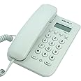 Corded Basic Landline Phone, TelPal FSK/DTMF Simple Caller ID Telephone with LCD Incoming Call Number Display, Small Desk/Wall Mountable Analog Phone for Home Office (White)
