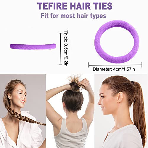 Elastic Hair Bands Hair Ties for Girls, 100Pcs Seamless Hair Bands No Damage Pony Tails Holders for Thin Thick Hair Cute Fabric Hair Ties for Women (2 Inch in Diameter, Mix Color)