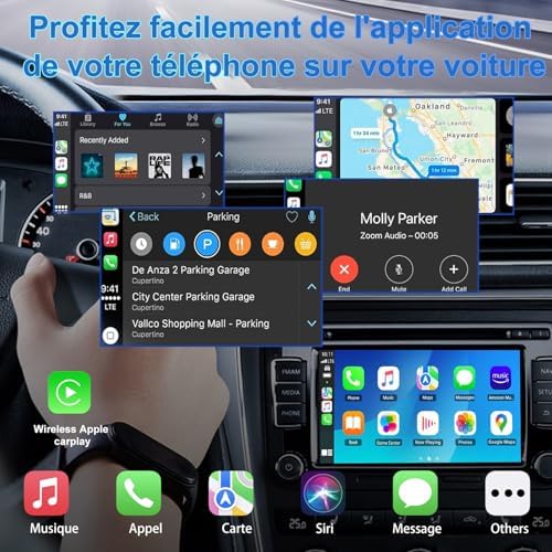 Adaptateur CarPlay sans Fil pour Apple iPhone, Adaptateur sans Fil carplay avec câble d'extension USB & USB-C/Type-C, Compatible avec Les Voitures à partir de 2016 et Phone iOS 10+
