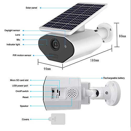 StartVision Solar Powered Wireless Home Security Camera, Outdoor 2.4GHz Wifi IP Camera with Motion Detection Night Vision, Wire-free Surveillance Camera Built in Battery, IP65 Waterproof Weatherproof