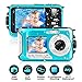Waterproof Camera Underwater Camera 10 FT 2.7K Full HD 48MP 16X Digital Zoom Waterproof Digital Camera Self-Timer Dual Screens Anti Shake for Snorkeling, Travel and Vacation