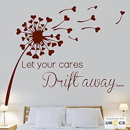 Cares Citation De Pissenlit Drift Away Salle De Mur Art Chambre Durites Chambre Vinyle Chambre Garsons Filles Enfants Adultes Accueil Salon Cuisine Salle De Bain Accessoires Citations Mural Amazon Fr Bricolage