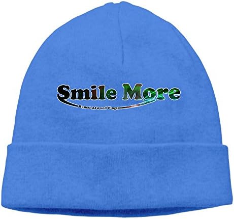 DMJBeanie Roman Atwood Smile More Beanie Cap Hat RoyalBlue