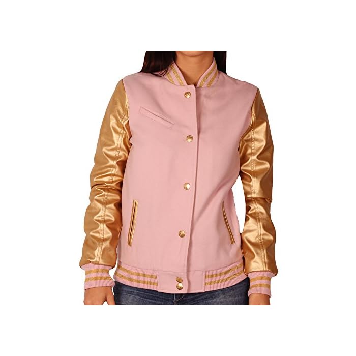 rose gold varsity jacket