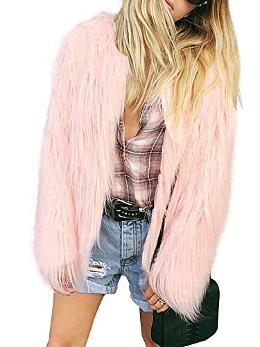Simplee Apparel Womens Winter Warm Fluffy Faux Fur Coat Jacket