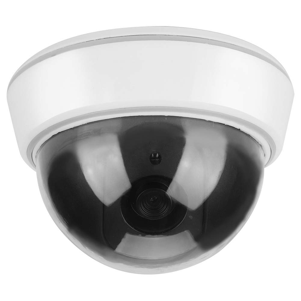 Dummy Security Camera, Fake Dome Shaped Home Security Surveillance Camera with Simulated IR Flashing Red Lights - Indoor and Outdoor Use, for Homes & Business