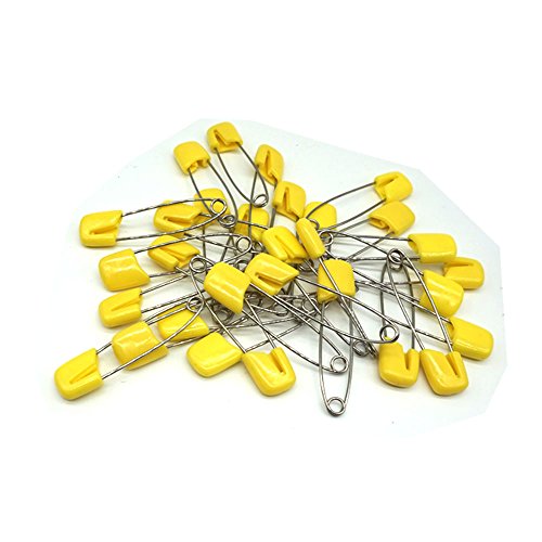 GTONEE Baby Safety Pins Secure Clips for Fastening Baby Clothes Diaper Napkins 50pcs 60PCS 30PCS (Yellow, 30 pcs)