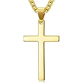 Vyrniss 18K Gold Cross Necklace for Men Gold Cross Pendant Minimalist Cross Christian Jewelry Religious Gift