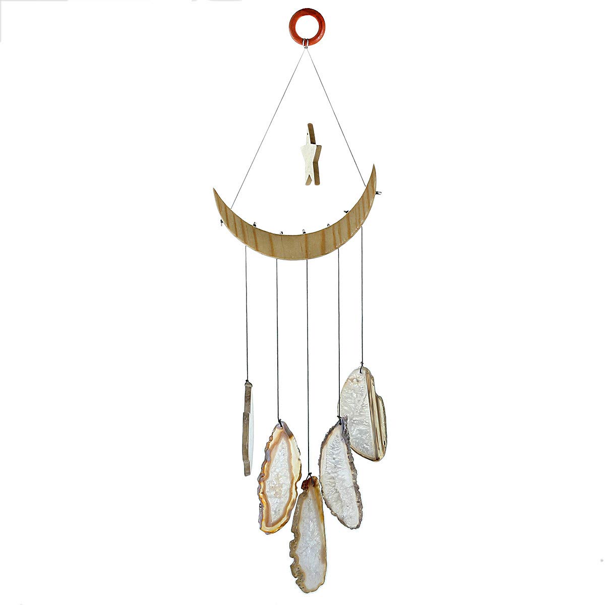 mookaitedecor Agate Wind Chime Mobile, Crystal Stone Wind Chimes for Home, Garden, Patio, Indoor, Outdoor Decor