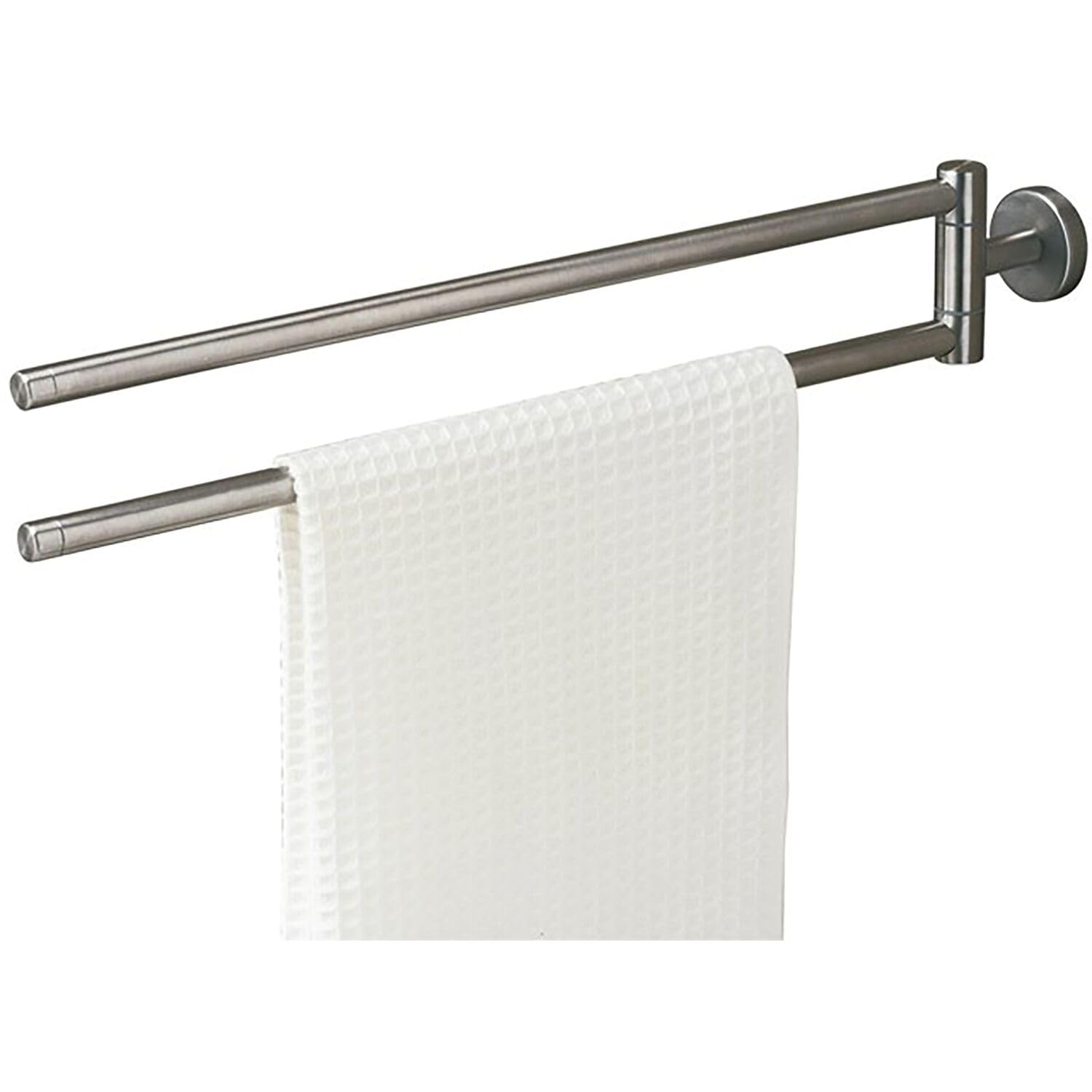 Tiger Boston Towel Rail with 2 Arms, Stainless Steel Brushed, Metal, 5 x 9.5 x 51 cm