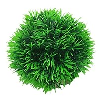 yingyue Aquarium Round Artificial Grass Ball Plastic Green Water Plant Fish Tank Decor - Green S