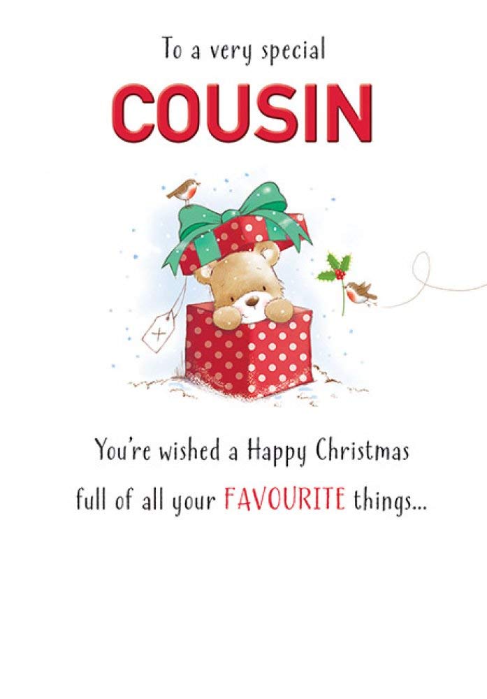 Piccadilly Greetings Cute Christmas Card Cousin - 7 x 5 inches