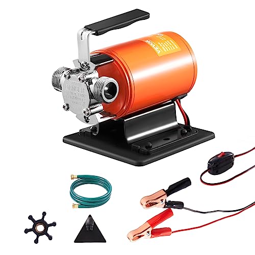 Photo 1 of VEVOR Water Transfer Pump 12V, Battery Powered Utility Pump, 360 GPH Larger Flow, 46FT High-Lift, 1/10HP Portable Electric Water Transfer Pump with Switch, 6 ft Suction Hose Kit, For Water Removal