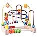 FUN LITTLE TOYS Wooden Baby Beads Maze Toys, Toddlers Roller Coaster Game Cubes, Educational Around Circle Bead Skill Improvement Wood Toy, Sliding Beads On Twists Wire, Boys Girls
