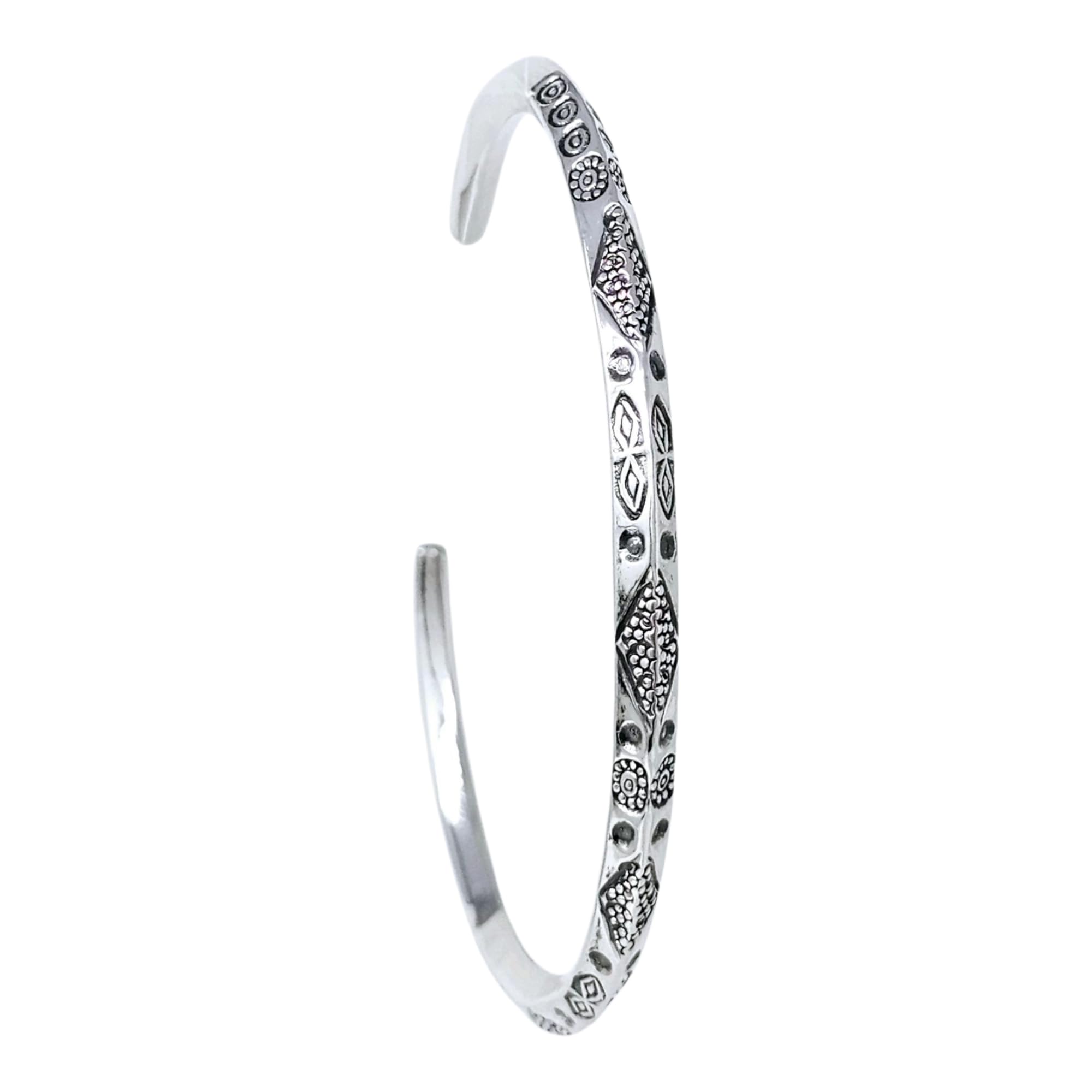 Treasure Bay Women's Solid 925 Sterling Silver Bar Bangle Bracelet