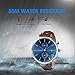 June & Ed Men's Wrist Watch Leather Band Casual Classic Quartz Watch with Sapphire Crystal Dial Window and Date / Chronograph / Waterproof Function - W0021