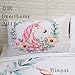 Home4Joys Flowers Unicorn White Bedding Sets Pillows Case with Full Queen Duvet Cover Cotton Bedding Comforter Set Queen Size
