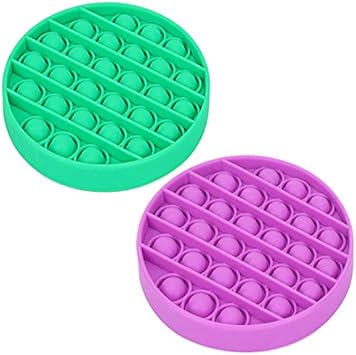 Amazon Com Deelife 2 Pack Push Pop Bubble Sensory Fidget Toy Autism Special Needs Stress Reliever Silicone Stress Reliever Toy Squeeze Sensory Toy For Kids And Adults Green Purple Round Office Products