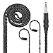 YINYOO IEM MMCX Cable Upgraded 8 Core Silver Plated Detachable Headphone Earphones Cable 3.5 mm Replacement Audio Earbuds Cable for LZ a4 a5 Shure SE215 SE315 SE846 SE535 SE425 UE900(Black-MM3.5)