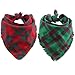 2 Pack Dog Bandana Christmas Plaid Reversible Triangle Bibs Scarf Accessories for Dogs Cats Pets Animals