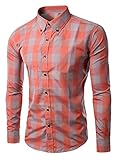 Generic Mens Casual Western Plaid Checked Snap Long Sleeve Shirt