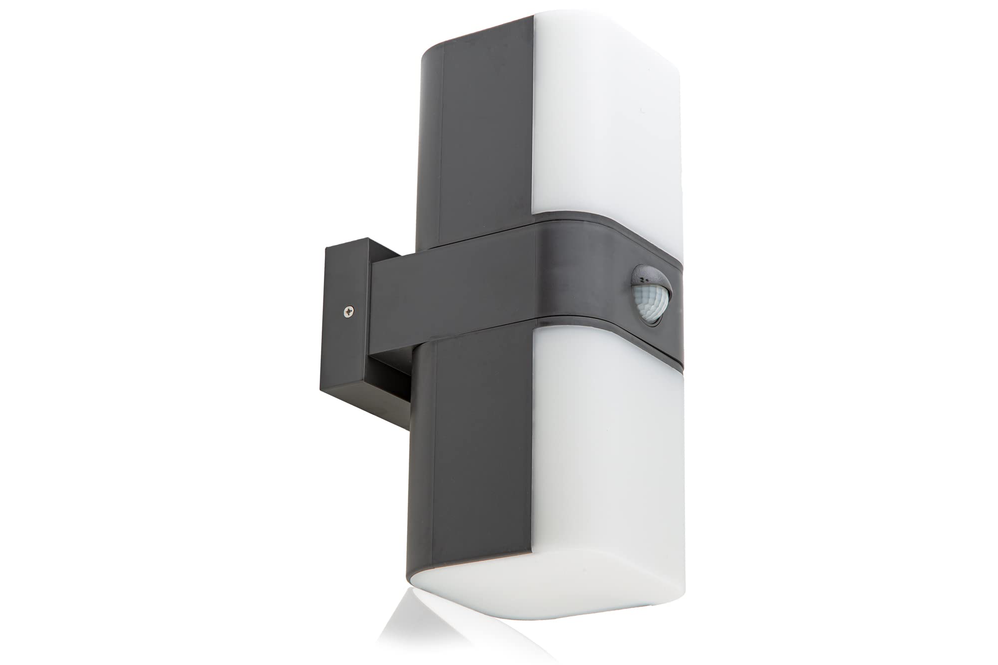 HUBER LED Wall Light with Motion Sensor 140° 20 W, 3300 lm, IP65 Protected LED Outdoor Light with Motion Sensor, Indoor Wall Light, Tube, Anthracite