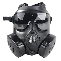 Outgeek M50 Airsoft Mask Full Face Skull CS Mask With Fan (Black)