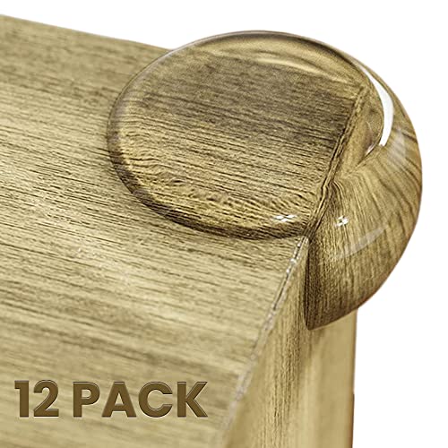 BABY PROOF ME Table Corner Protectors for Baby, Clear Furniture Corner Guards & Edge Safety Bumpers, Round Baby Proof Bumper, Table Edges & Sharp Corners Baby Proofing (12 Pack)