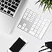 Cateck Bluetooth Numeric Keypad, Aluminum Wireless Bluetooth 34-Key Number pad with Multiple Shortcuts for Computer Laptop Windows Surface Pro Apple iMac iPad Android Tablet Smartphone- Silver