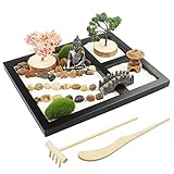 Japanese Zen Garden for Desk - Sakura Budah 9" x