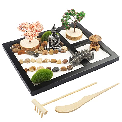 Japanese Zen Garden for Desk - Sakura Budah 9" x