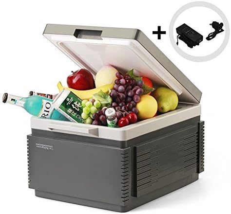 Mini Fridge, 12L Capacity, Cooling and Heating Box, Easy to Carry, for Vehicle, Indoor or Travel, Pack of 1, by SOAC (Standard+Indoor Adpter, Grey)