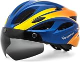 Victgoal Adults Bike Helmet with Magnetic Goggles Visor and LED Rear Light