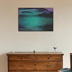 Canvas Wall Art - Abstract Landscape with Clouds at Sunset Time - Gallery Wrap Modern Home Art | Ready to Hang - 12x18 inches