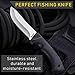 Grand Way Tactical Knife - Survival Bushcraft Fixed Blade Knife with Elastron Handle for Hunting and Fishing - Best Bowie Big Blade Knife for Self Defense 01085