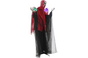 Haunted Hill Farm Animatronic 3-Headed Twisting Pirate with Lights and Sounds for Battery Operated Scary Indoor or Covered Outdoor Halloween Decoration