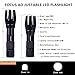 Tactical A100 Zoomable Handheld Flashlights, VIWO Rechargeable 900 Lumen High Powered Portable Outdoor Water Resistant with 5 Modes,Black(18650 Battery and Charger Included)