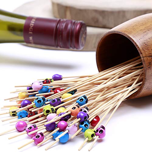 image for Cocktail Picks 100 Counts Skeleton Sticks Wooden Toothpicks Cocktail S