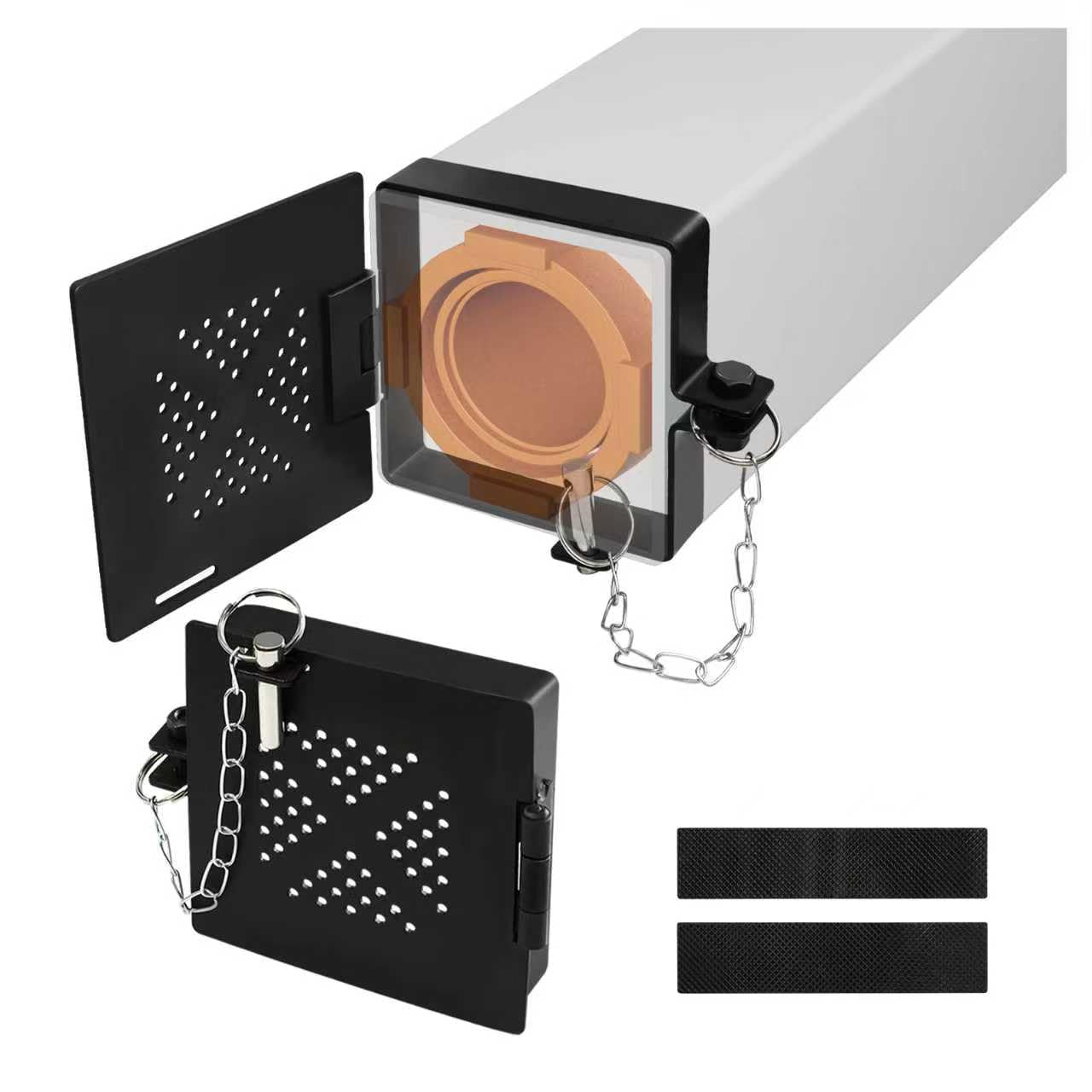 Photo 1 of 2 Pack RV Bumper End Cap, Sewer Hose Storage Cover with Vent Holes, Fits Standard 4-Inch Square Trailer Bumpers Compatible with Travel Trailer, Motorhome