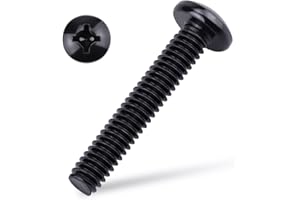 EASTLO 1/4-20 x 1-3/4" Pan Head Machine Screws Black, Phillips Drive, 304 Stainless Steel 18-8, Black Oxide Coated Finish, Corrosion Resistant Round Head Machine Screws, Full Thread, Coarse Thread, 25 PCS
