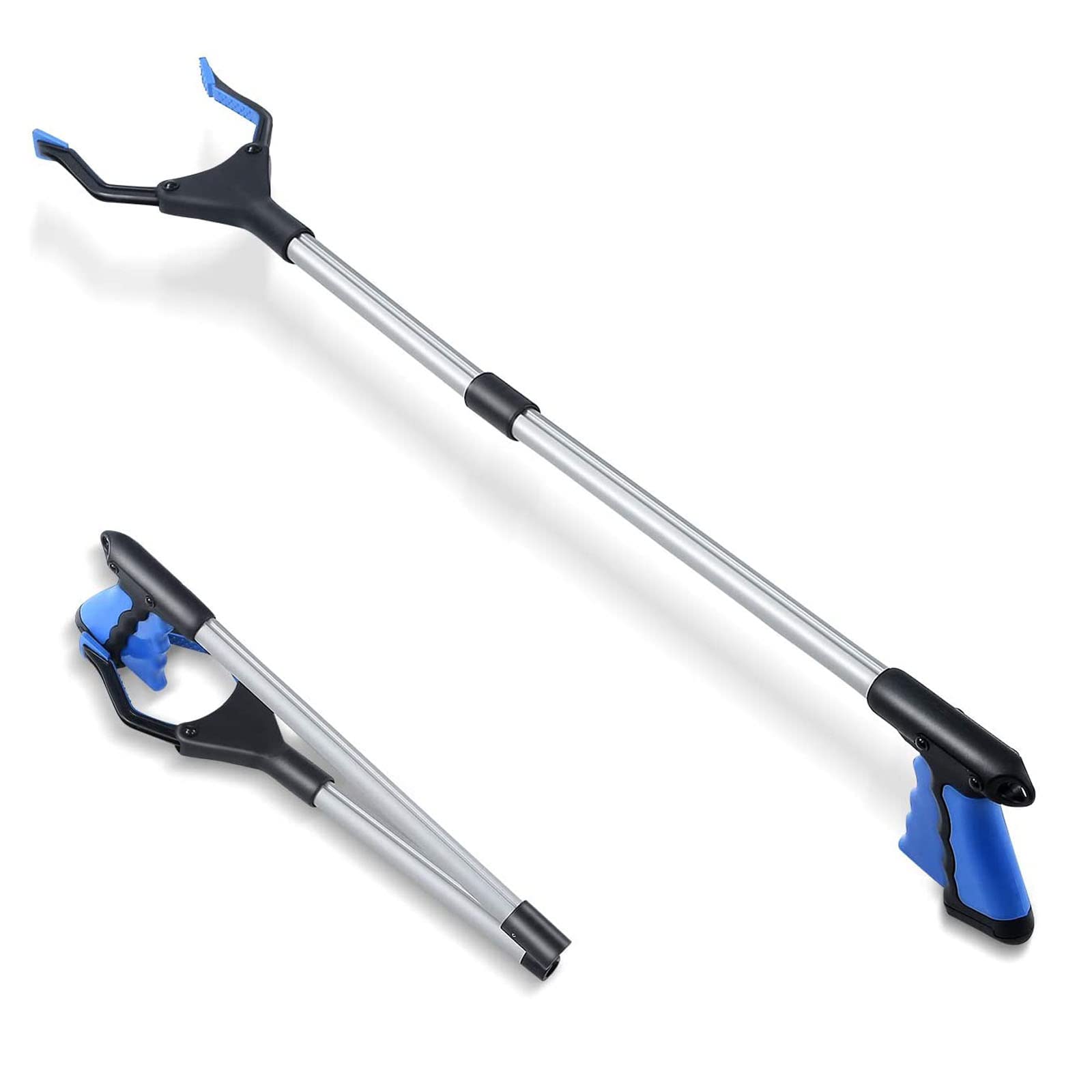 Litter Pickers for Children, Foldable 26” Lightweight Grabber Stick, Helping Hand Grabber for Disabled, Heavy Duty Picker Upper Grabber for Elderly (26" Blue)