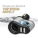 Smart Car Charger, Dual USB Ports 3.1A + 1 Socket Cigarette Lighter Splitter Car Power Adapter 80W for iPhone iPad Android Samsung GPS/DVR/DVD