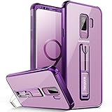 Galaxy S9 Plus Case Clear, Transparent S9+ Back Cover Purple Edges with Kickstand Ring Stand Holder Full Body Shockproof Protective Phone Case for Samsung Galaxy S9 Plus - Lilac Purple