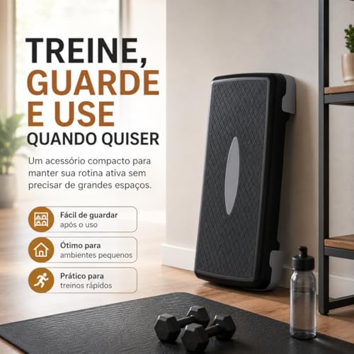 Step De Treino Premium com 2 Andares Ajustável Plataforma Antiderrapante Resistente Versátil Durável Ideal Para Treino Funcional Aeróbica Fitness Cardio Casa Academia