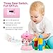Zooawa Carousel Music Box, Merry Go Round Electronic Musical Rotating Toy with 3 Modes & Animal Sound - Pink