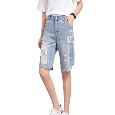 Pantalones Cortos De Mezclilla Rasgados De Las Mujeres Pantalones