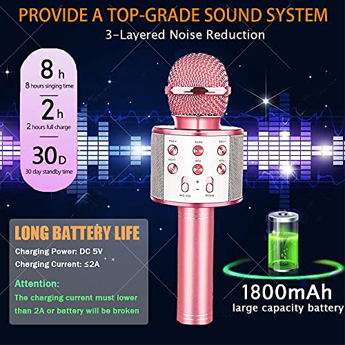 Buty Karaoke - Micrófono inalámbrico portátil para niños con altavoz, cantar Player, micrófono Bluetooth para KTV Home Party Singing, compatible con Android iOS PC Smartphone