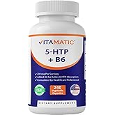 Vitamatic 5-HTP 200mg with B6 5mg Per Serving - 240 Vegetarian Capsules (5-Hydroxytryptophan) - (Griffonia Simplicifolia Seed Extract)