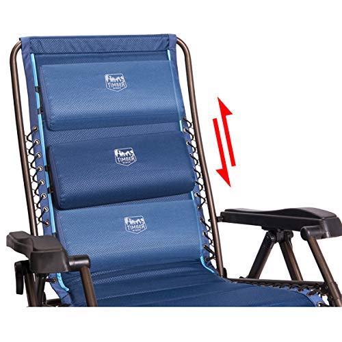 Timber Ridge Zero Gravity Patio Locking Lounge Chair Oversize XL Padded Adjustable Recliner with